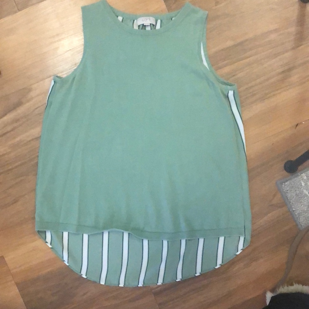 Adorable green/striped sleeveless shirt